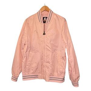 Starter Black Label Pink Nylon Bomber Jacket L